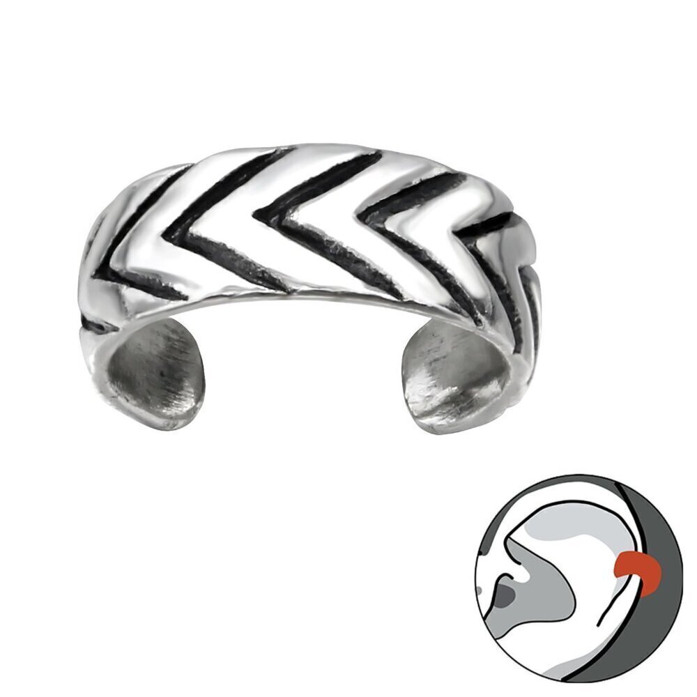 Sterling Silver Arrow Ear Cuff Oxidized Chevron No Piercing Cuff